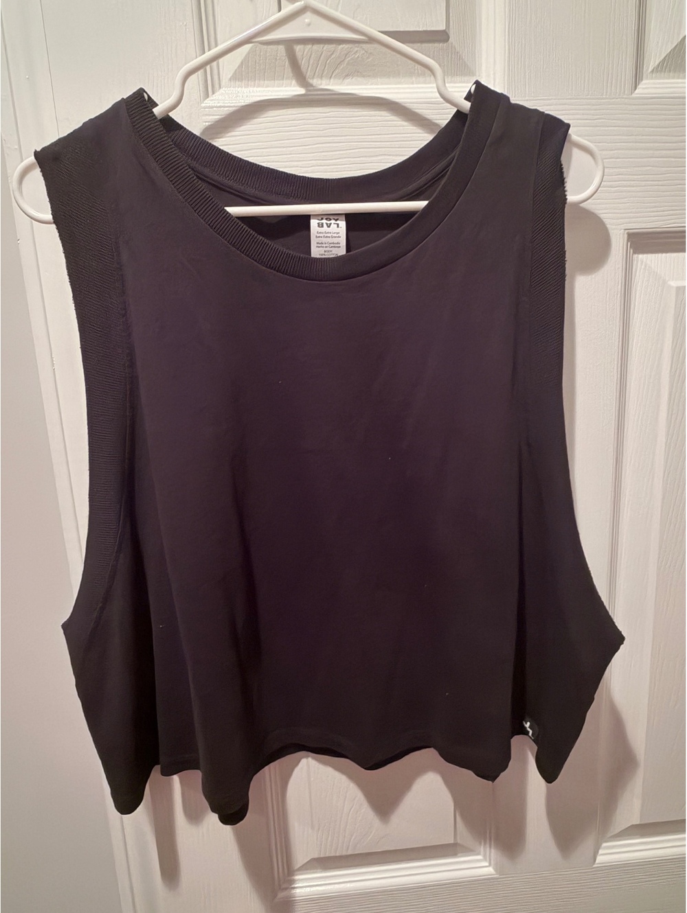 JoyLab Black Sleeveless Crop Tank Top XXL